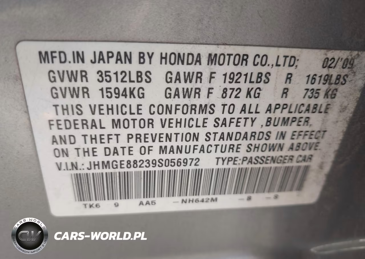 2009 Honda Fit VIN:JHMGE88239S056972 - 9