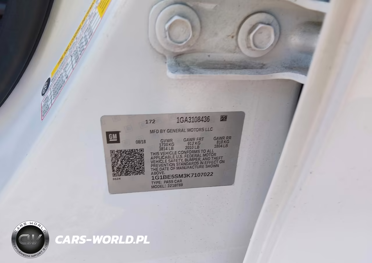 2019 Chevrolet Cruze Lt VIN:1G1BE5SM3K7107022 - 9