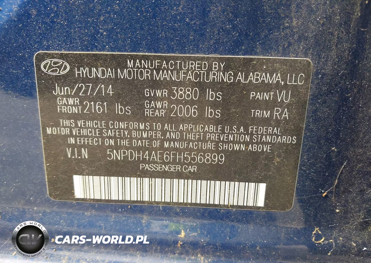 2015 Hyundai Elantra Se VIN:5NPDH4AE6FH556899 - 9