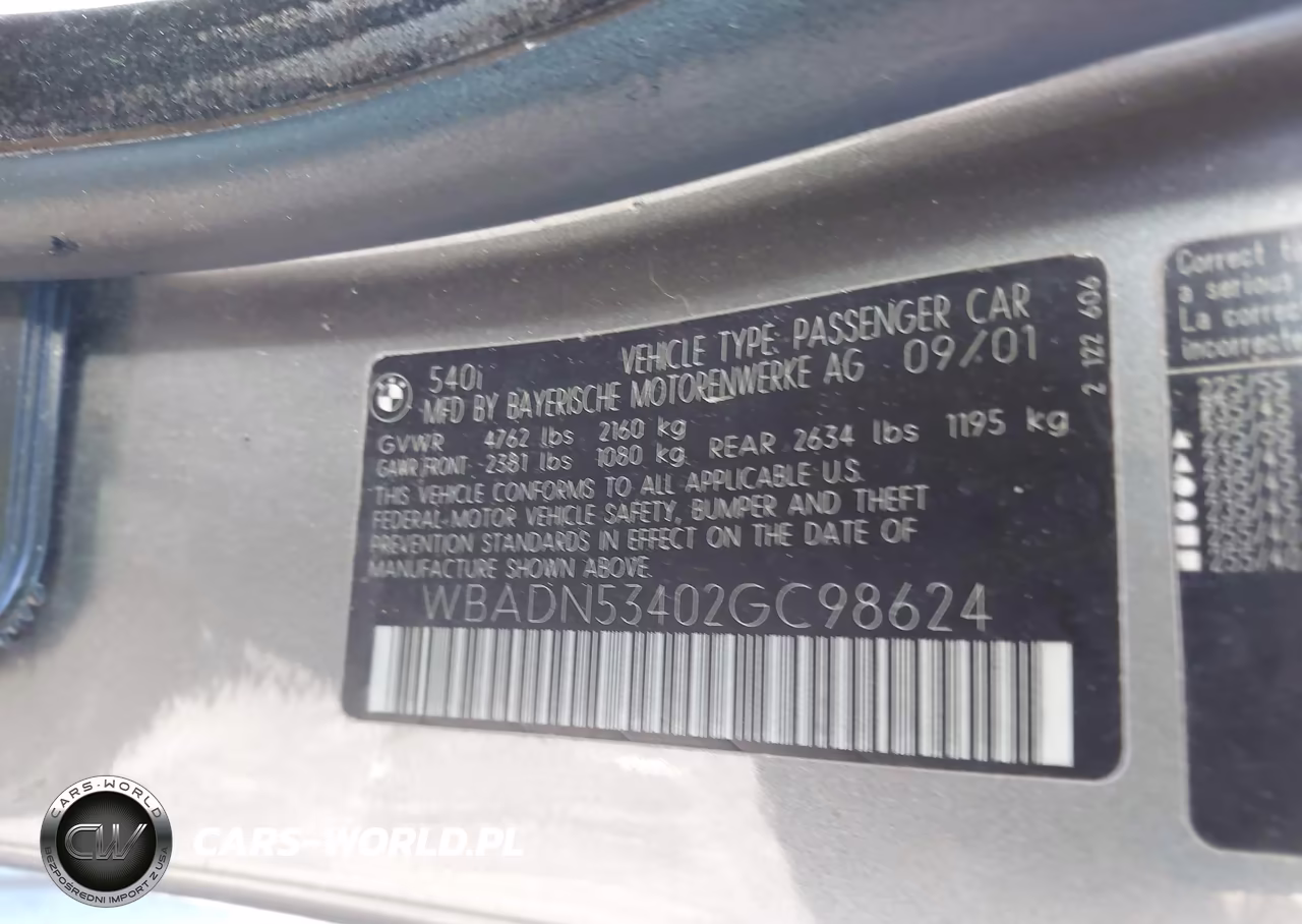 2002 BMW 540I VIN:WBADN53402GC98624 - 9