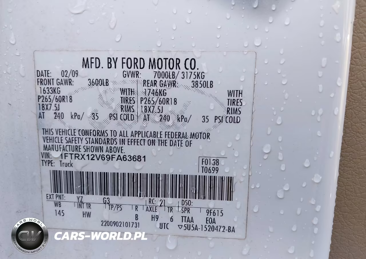 2009 Ford F-150 Lariat VIN:1FTRX12V69FA63681 - 9