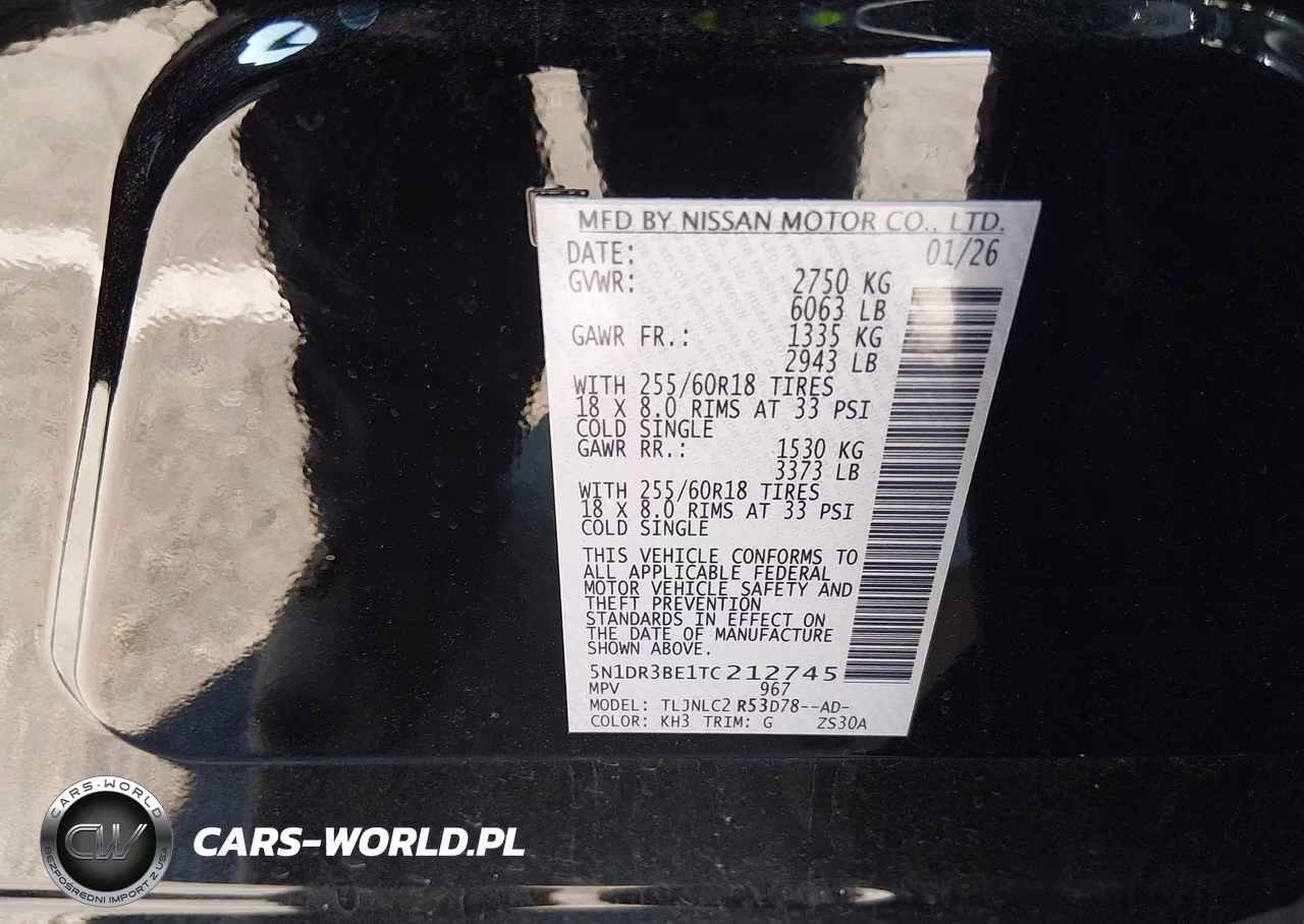 2026 Nissan Pathfinder Sv VIN:5N1DR3BE1TC212745 - 9