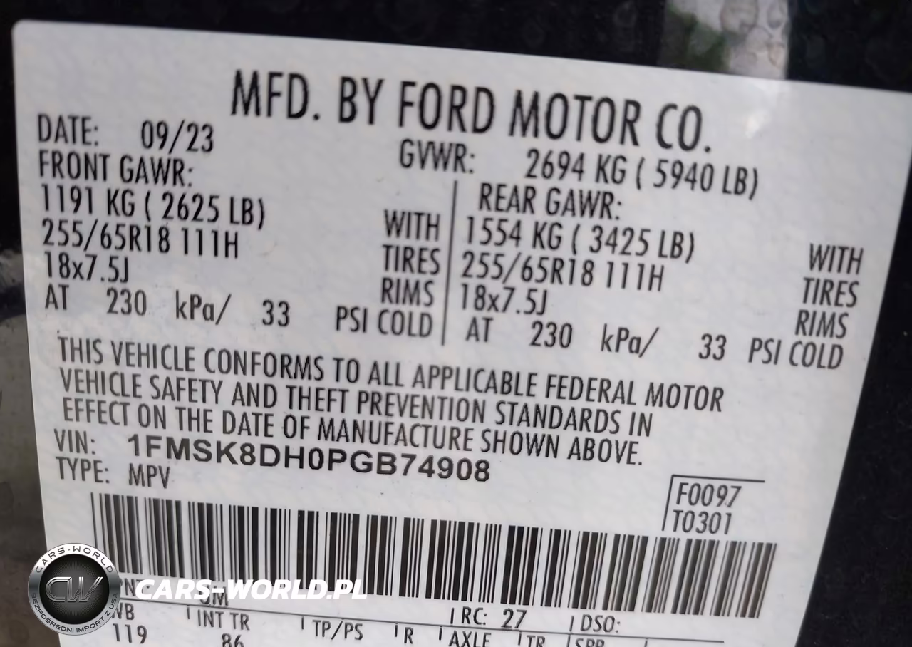 2023 Ford Explorer Xlt VIN:1FMSK8DH0PGB74908 - 9