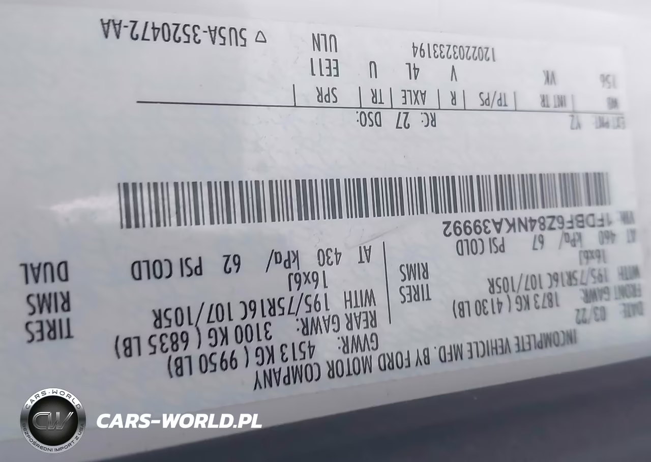 2022 Ford Transit-350 Cab VIN:1FDBF6Z84NKA39992 - 8