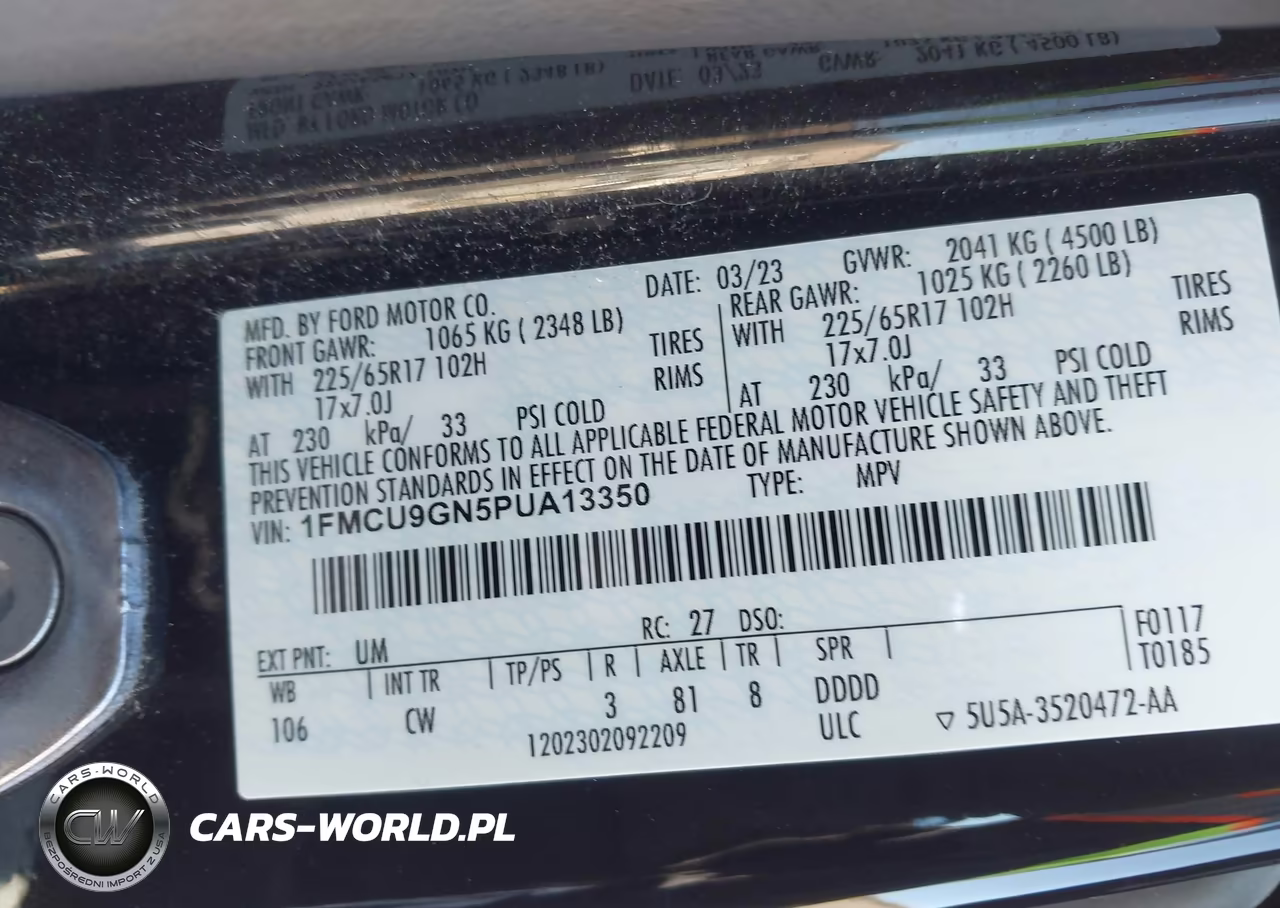 2023 Ford Escape Active VIN:1FMCU9GN5PUA13350 - 9