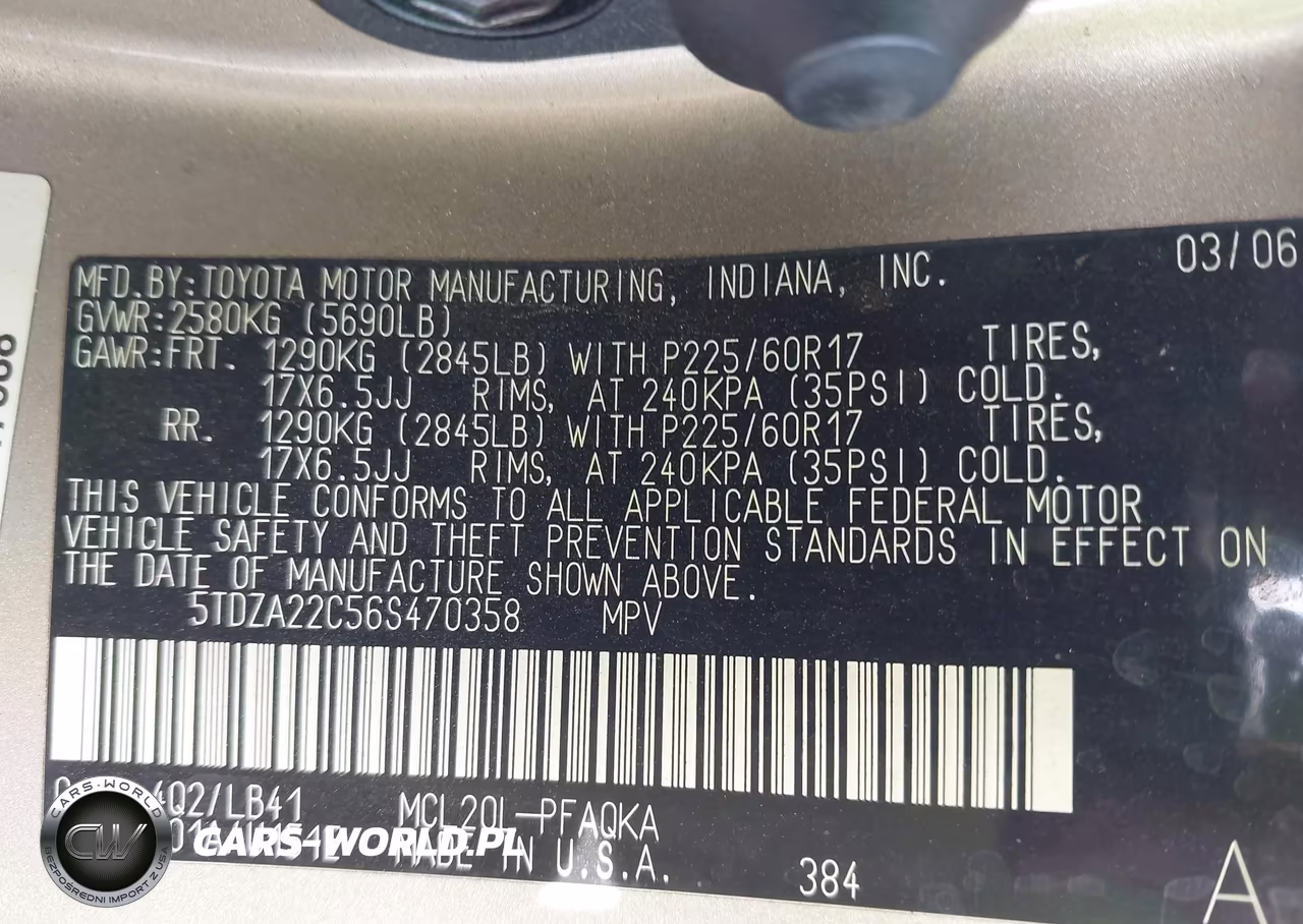 2006 Toyota Sienna Xle VIN:5TDZA22C56S470358 - 9