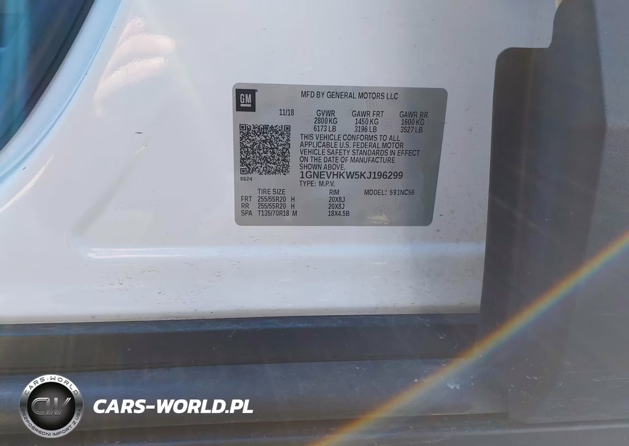 2019 Chevrolet Traverse 3Lt VIN:1GNEVHKW5KJ196299 - 9