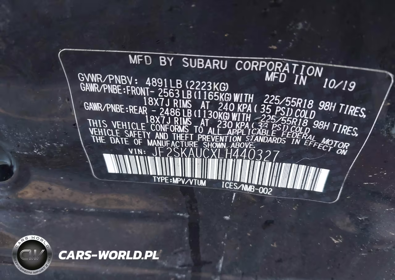 2020 Subaru Forester Limited VIN:JF2SKAUCXLH440327 - 9