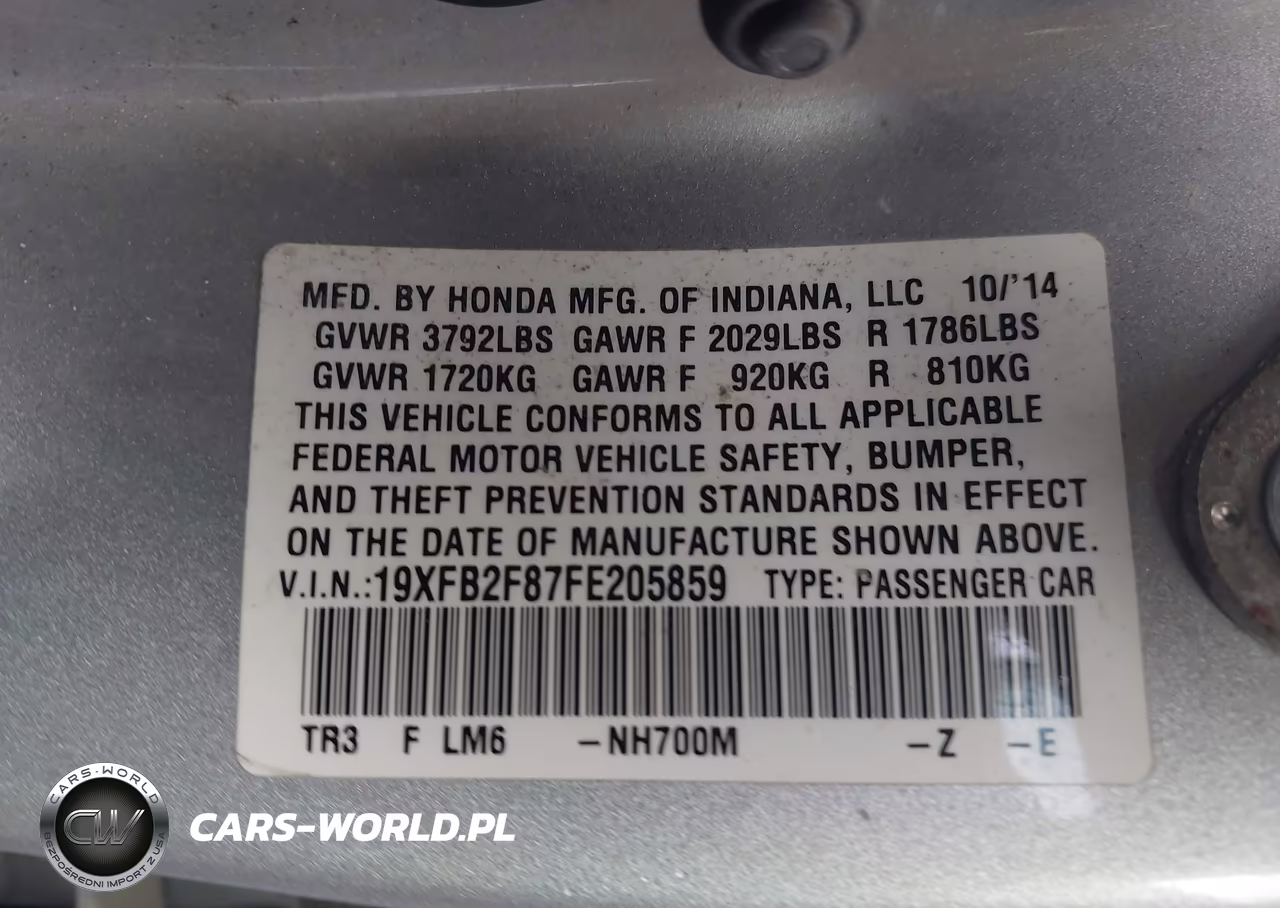 2015 Honda Civic Ex VIN:19XFB2F87FE205859 - 9