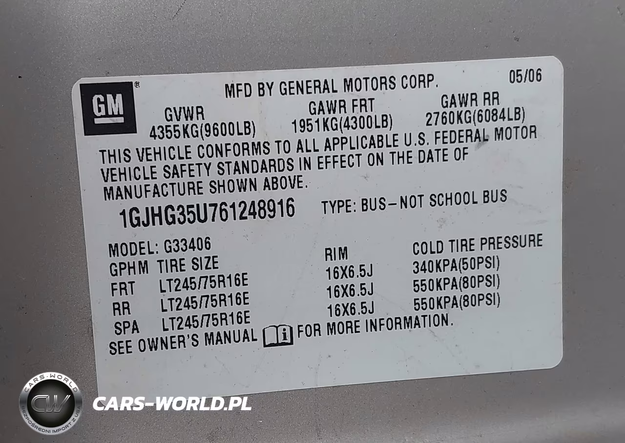2006 GMC Savana Ls VIN:1GJHG35U761248916 - 9