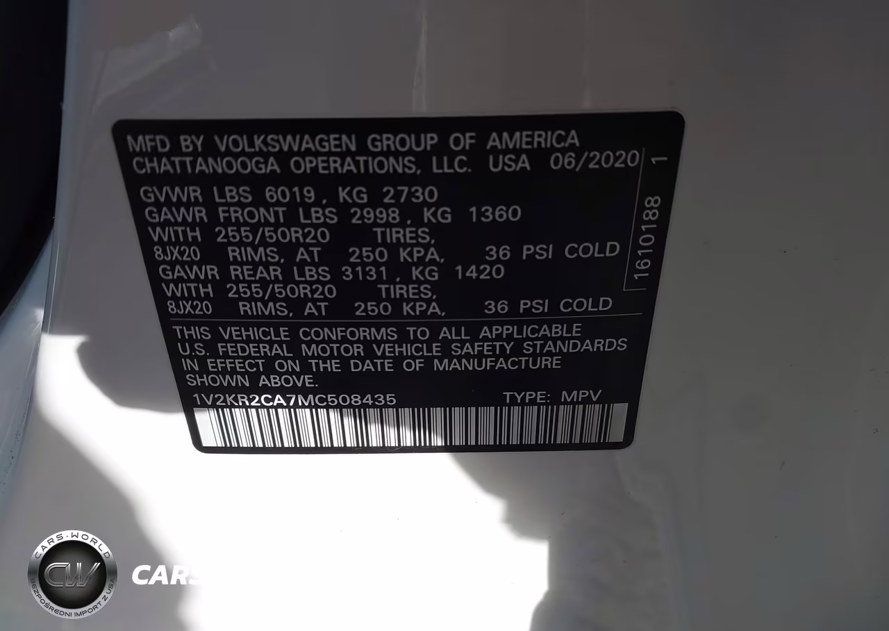 2021 Volkswagen Atlas 3.6L V6 Se W-Technology VIN:1V2KR2CA7MC508435 - 9