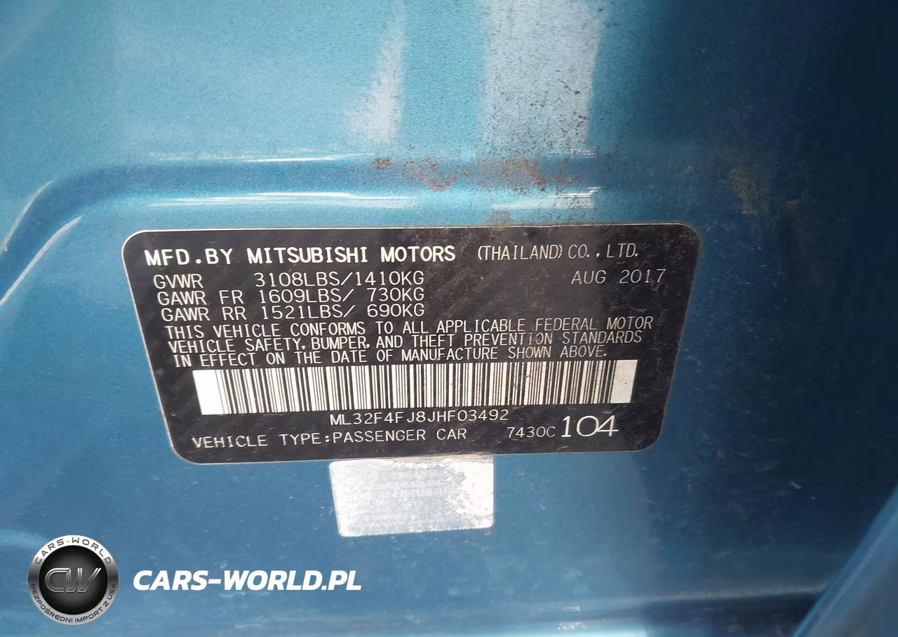 2018 Mitsubishi Mirage G4 Se VIN:ML32F4FJ8JHF03492 - 9