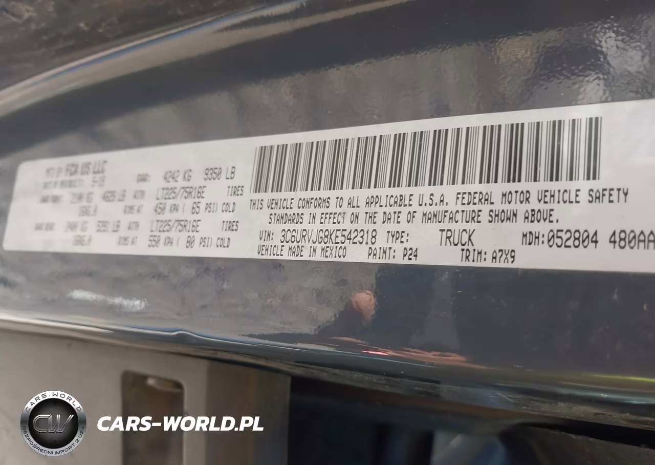 2019 Ram Promaster 3500 Cargo Van High Roof 159 Wb Ext VIN:3C6URVJG8KE542318 - 9