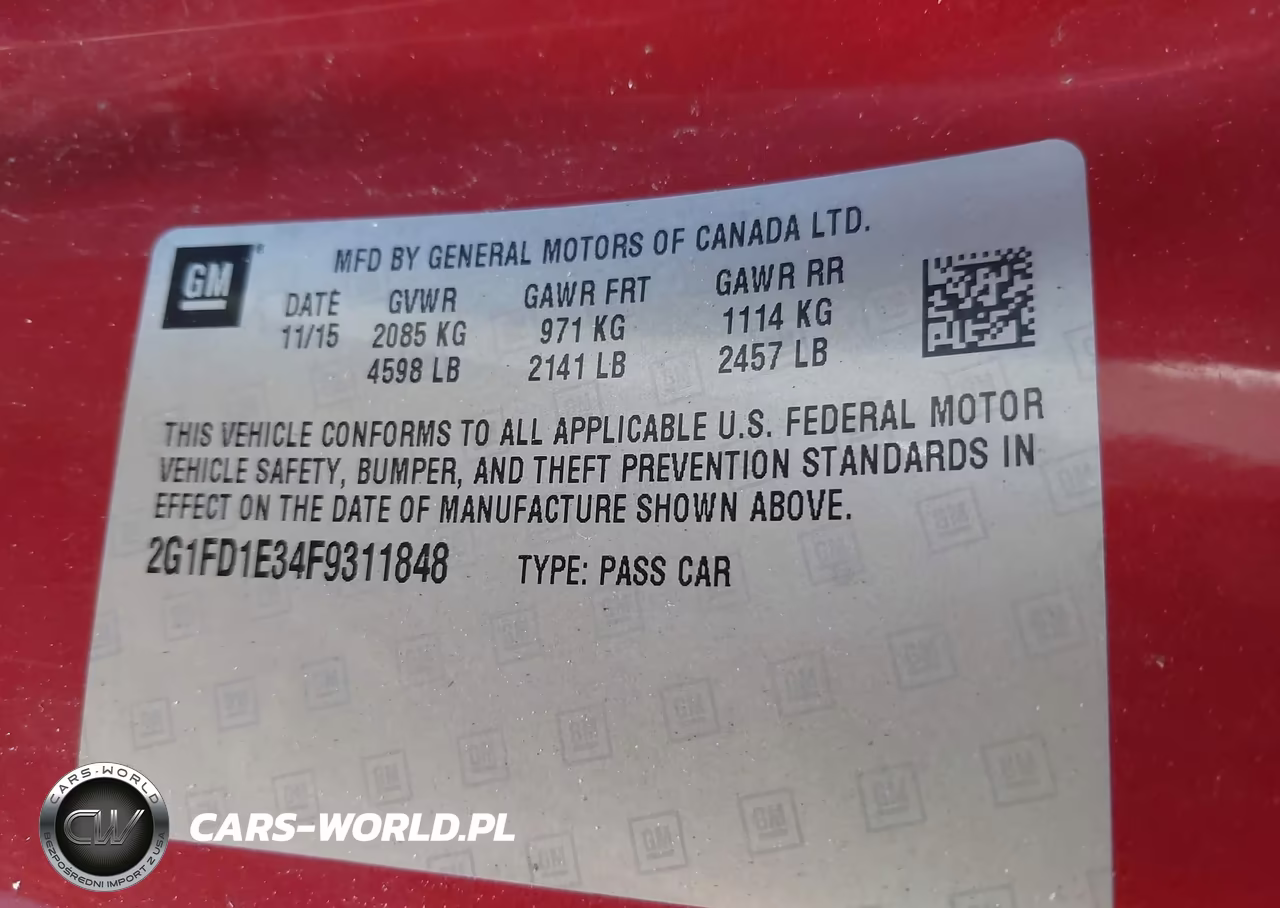 2015 Chevrolet Camaro 1Lt VIN:2G1FD1E34F9311848 - 9