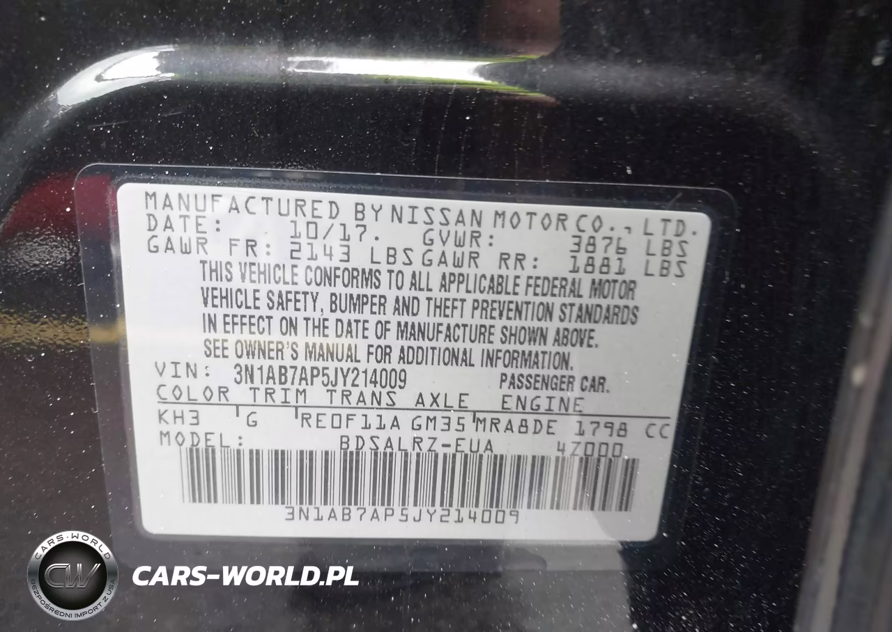 2018 Nissan Sentra Sr VIN:3N1AB7AP5JY214009 - 9