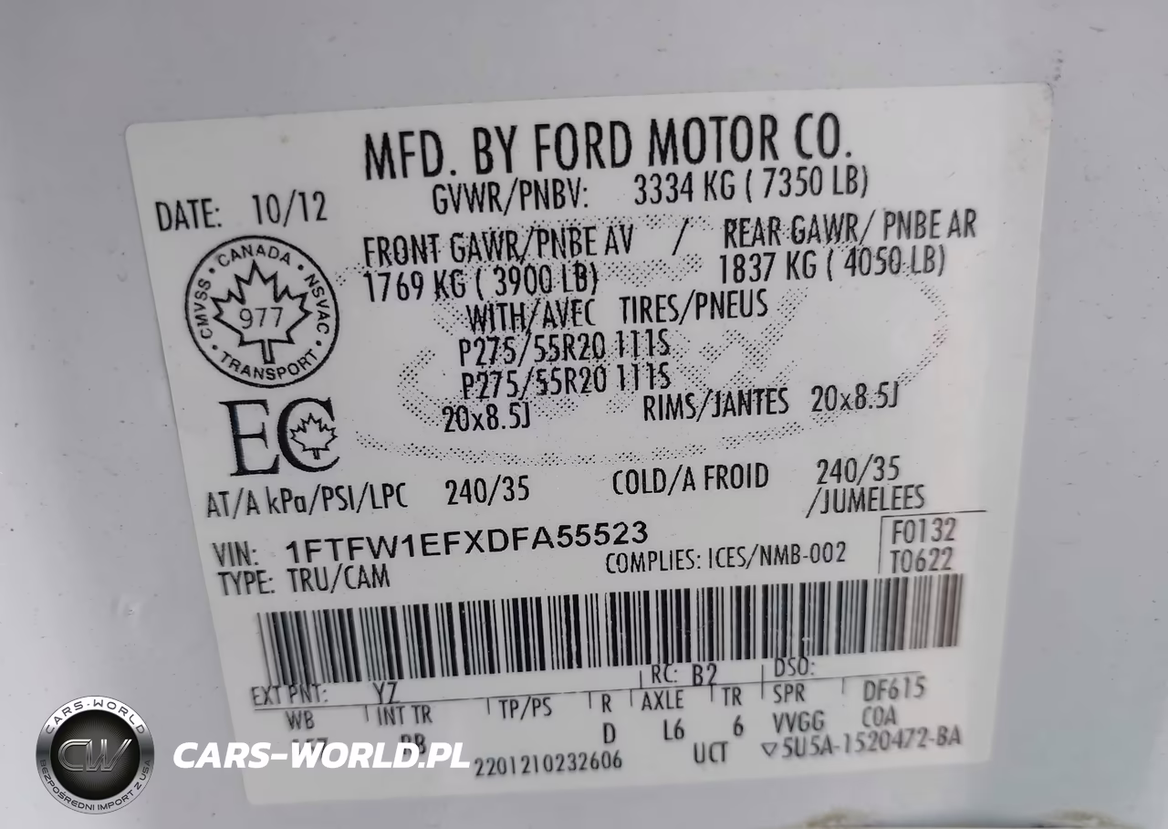2013 Ford F-150 Fx4 VIN:1FTFW1EFXDFA55523 - 9
