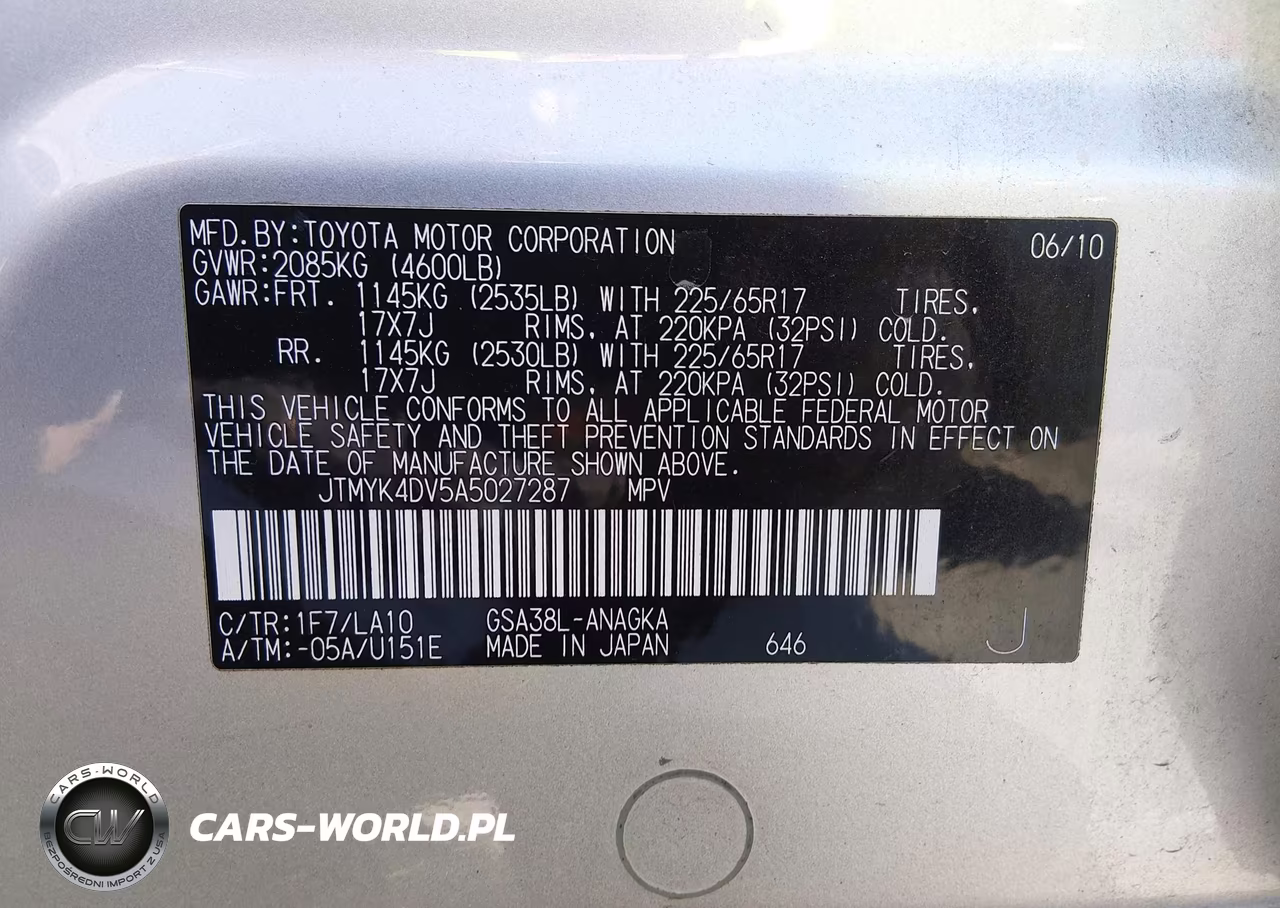 2010 Toyota Rav4 Limited V6 VIN:JTMYK4DV5A5027287 - 9