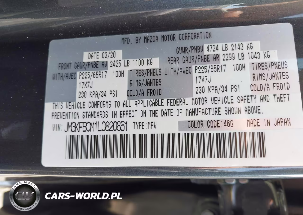 2020 Mazda Cx-5 Touring VIN:JM3KFBCM1L0820861 - 9