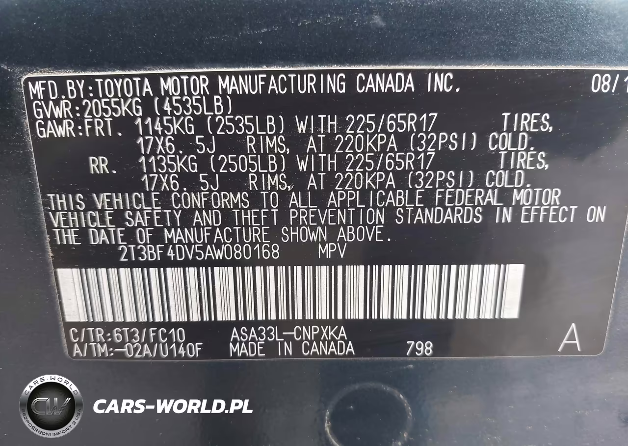 2010 Toyota Rav4 VIN:2T3BF4DV5AW080168 - 9