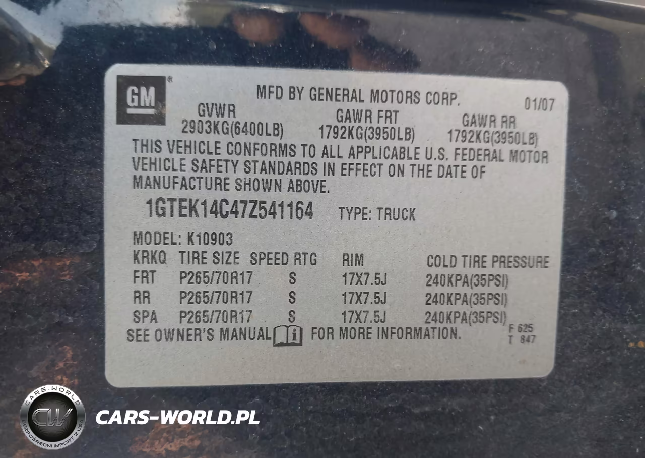 2007 GMC Sierra 1500 Work Truck VIN:1GTEK14C47Z541164 - 9