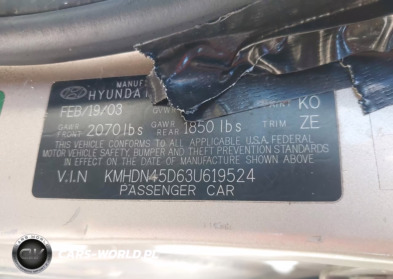 2003 Hyundai Elantra Gls-Gt VIN:KMHDN45D63U619524 - 9