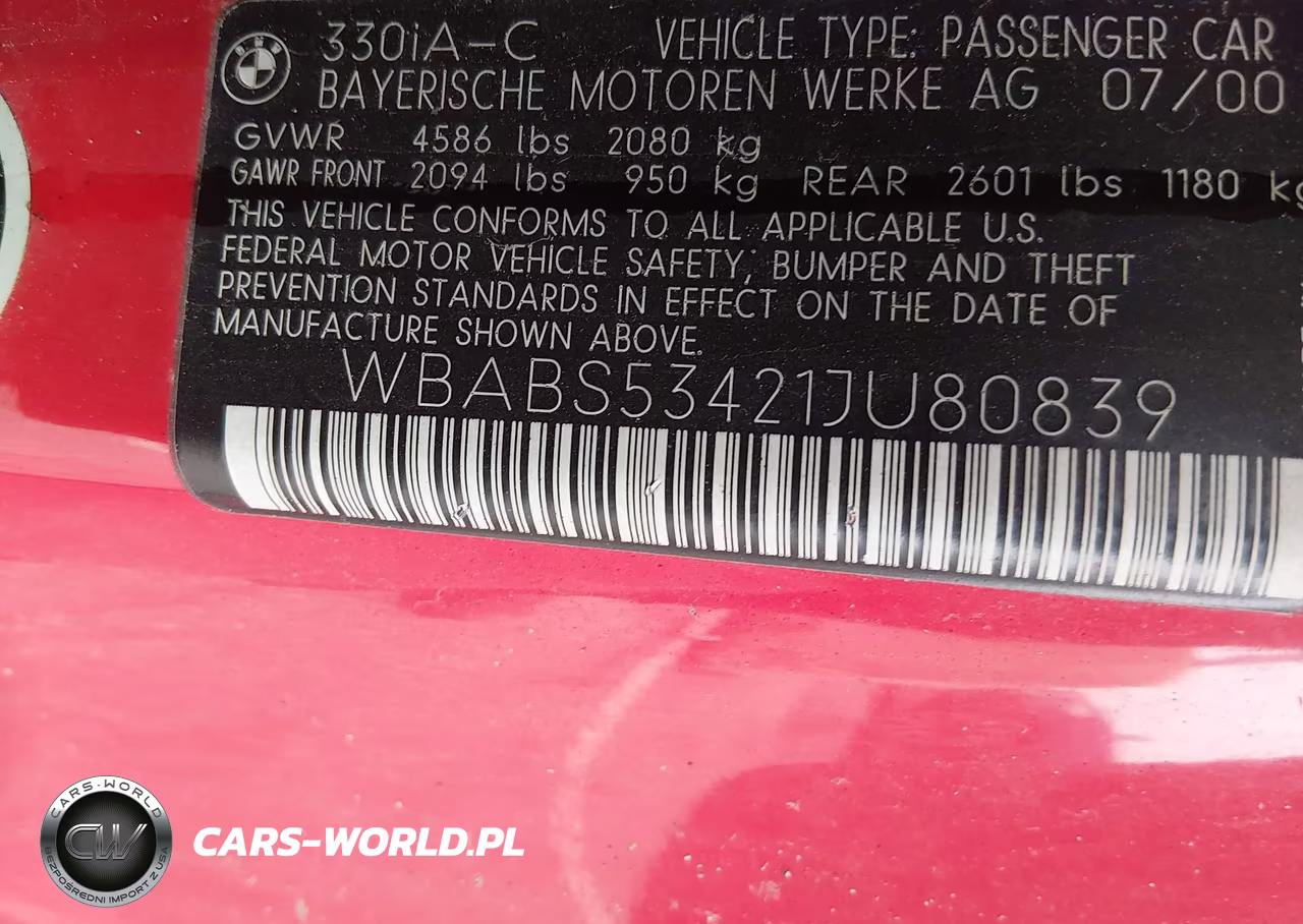 2001 BMW 330Ci VIN:WBABS53421JU80839 - 9
