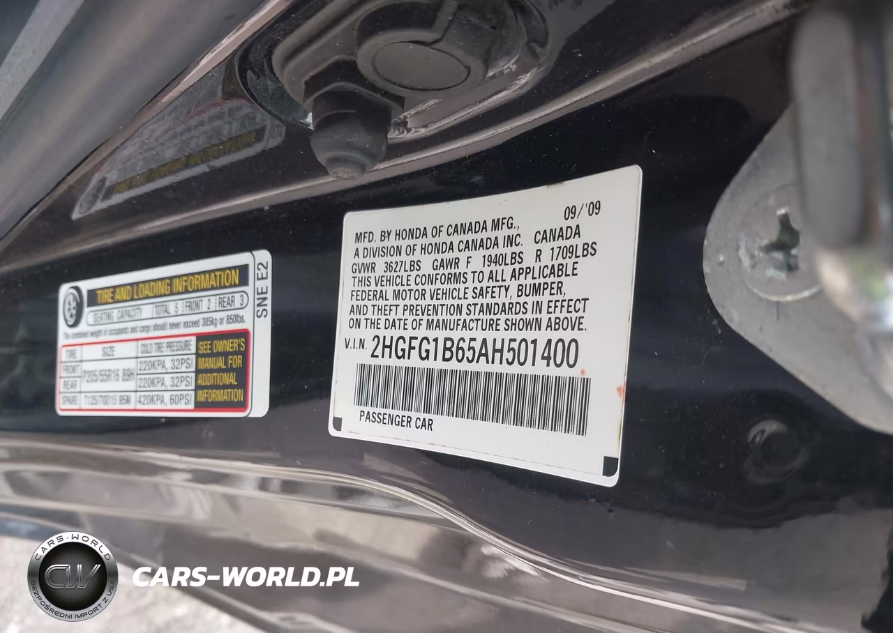2010 Honda Civic Lx VIN:2HGFG1B65AH501400 - 9