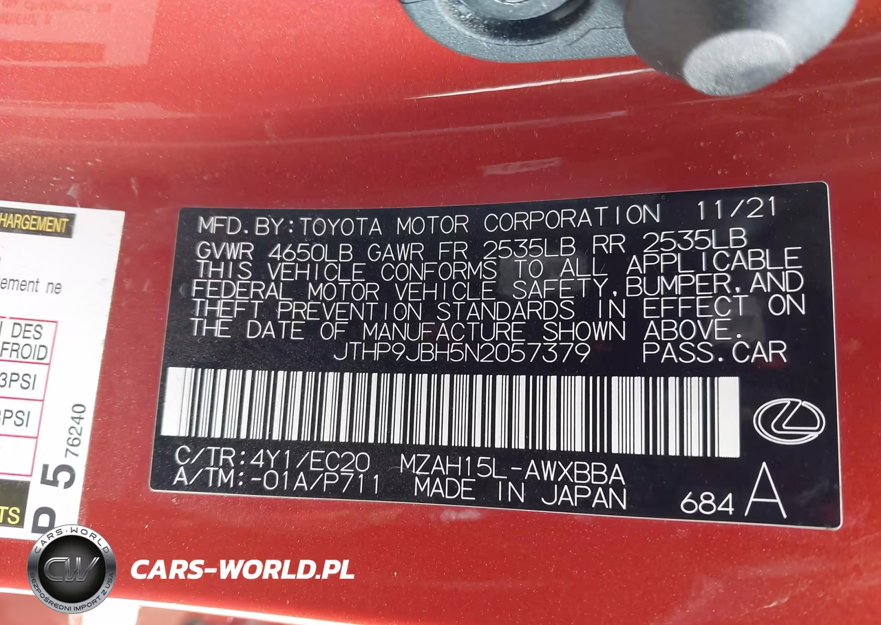 2022 Lexus Ux 250H VIN:JTHP9JBH5N2057379 - 9