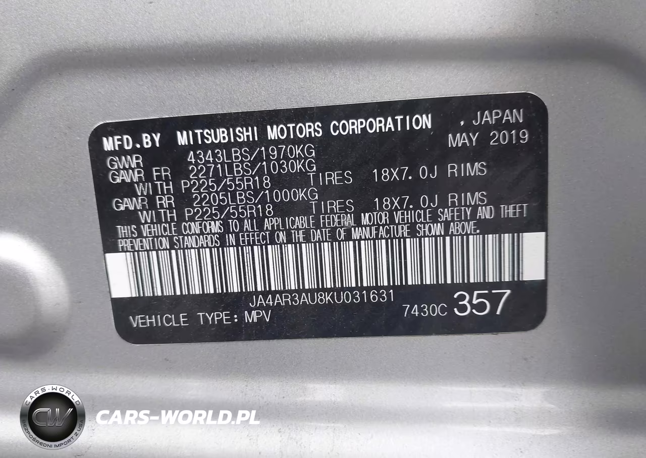 2019 Mitsubishi Outlander Sport 2.0 Es VIN:JA4AR3AU8KU031631 - 9