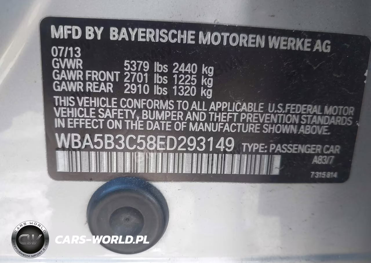 2014 BMW 535I xDrive VIN:WBA5B3C58ED293149 - 9