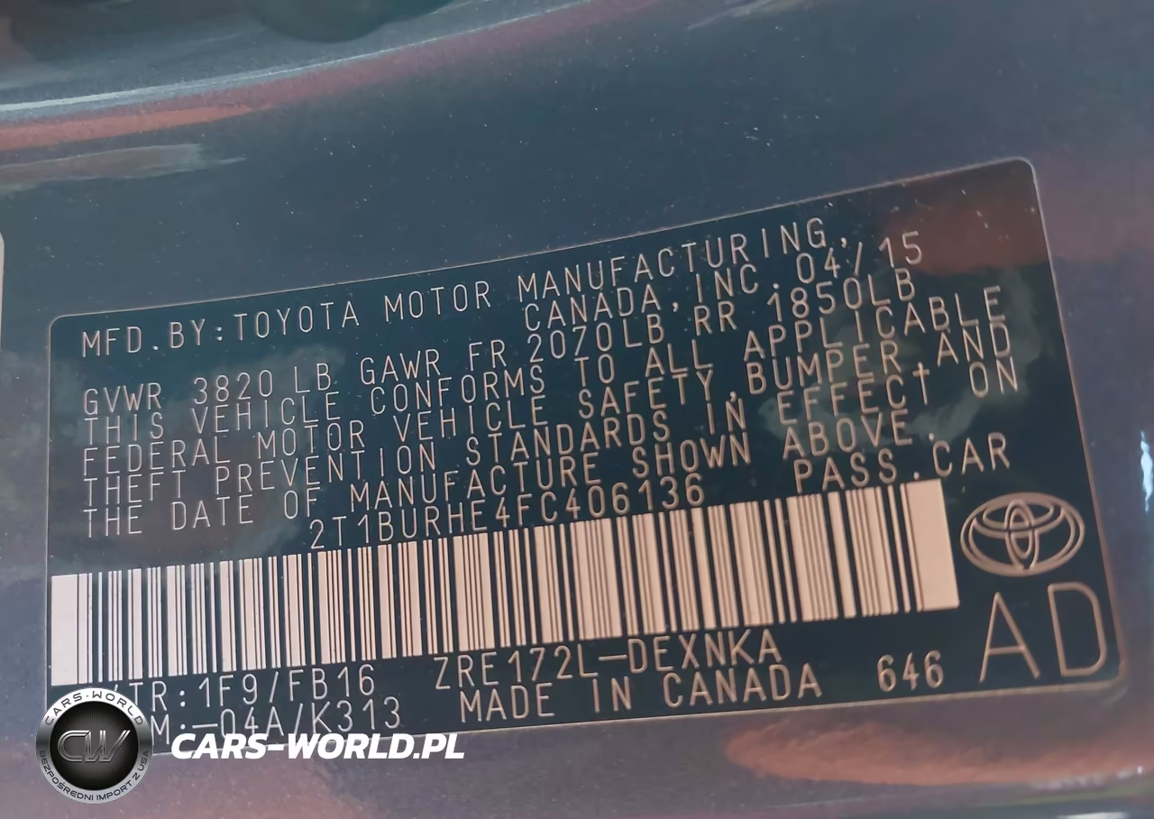 2015 Toyota Corolla Le VIN:2T1BURHE4FC406136 - 9