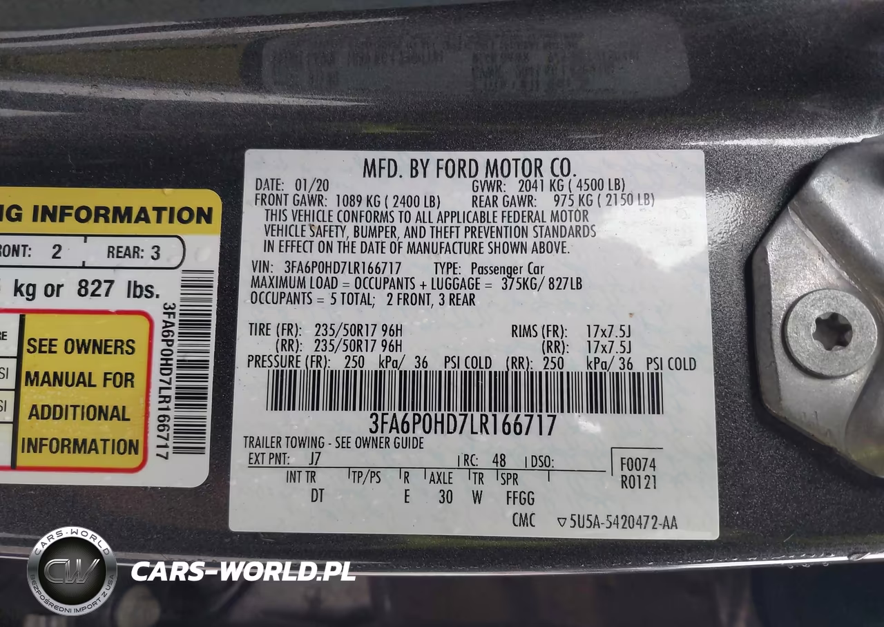 2020 Ford Fusion Se VIN:3FA6P0HD7LR166717 - 9