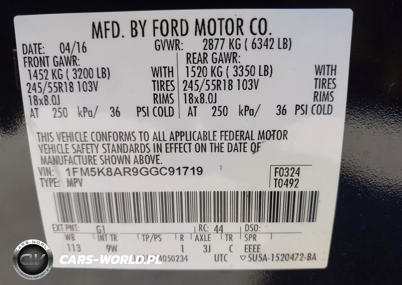 2016 Ford Utility Police Interceptor VIN:1FM5K8AR9GGC91719 - 9