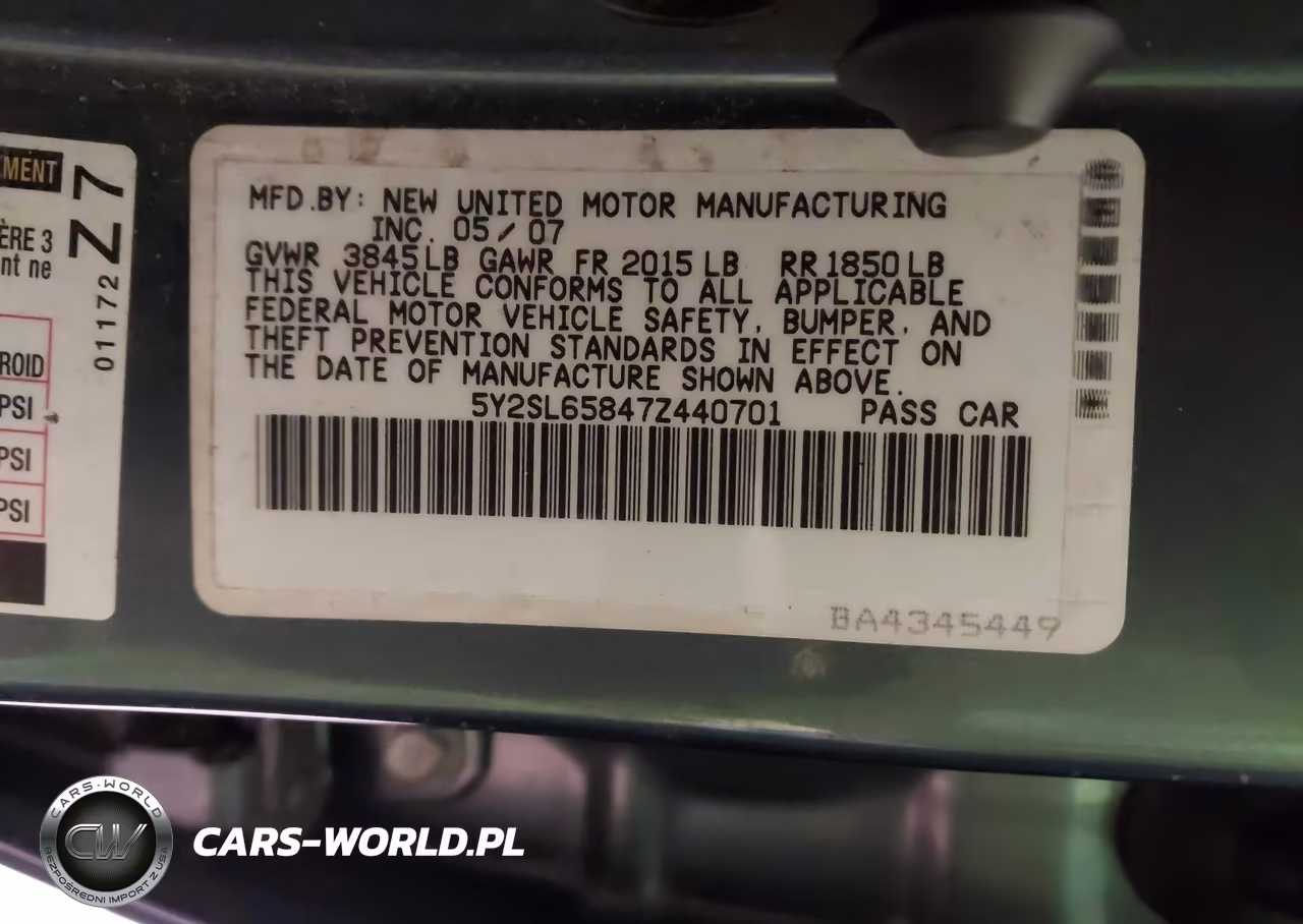 2007 Pontiac Vibe VIN:5Y2SL65847Z440701 - 9