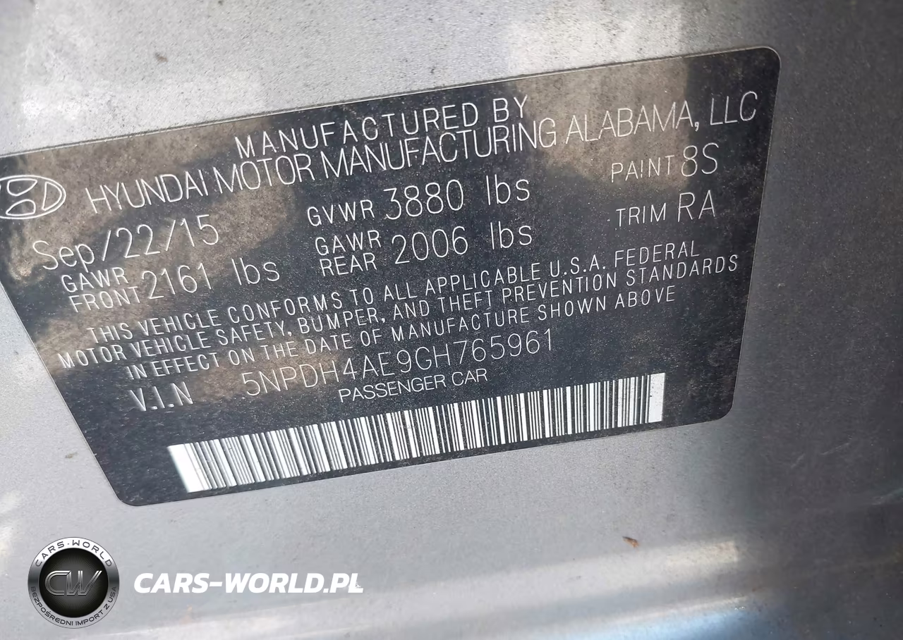 2016 Hyundai Elantra Se VIN:5NPDH4AE9GH765961 - 9