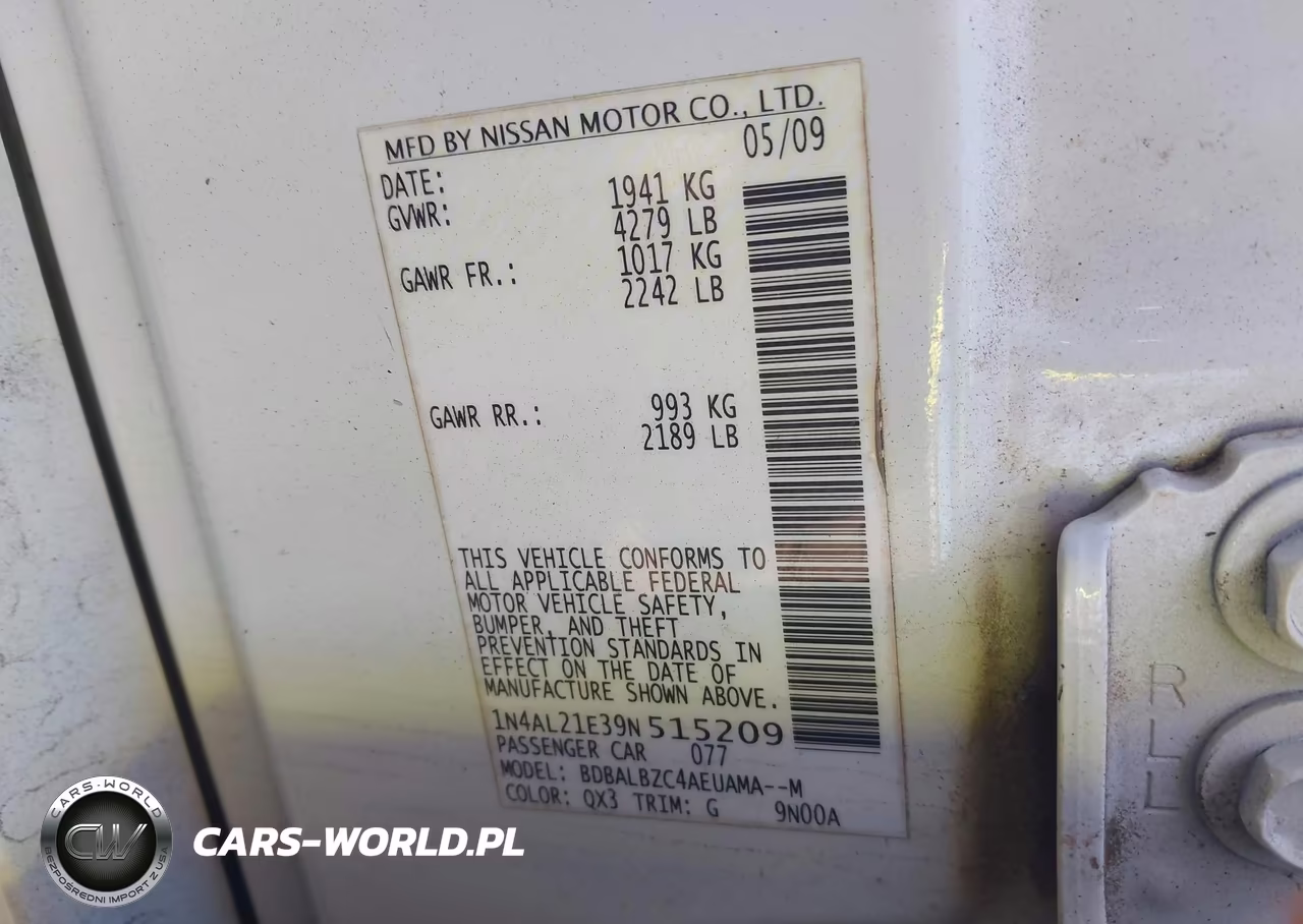 2009 Nissan Altima 2.5 S VIN:1N4AL21E39N515209 - 9