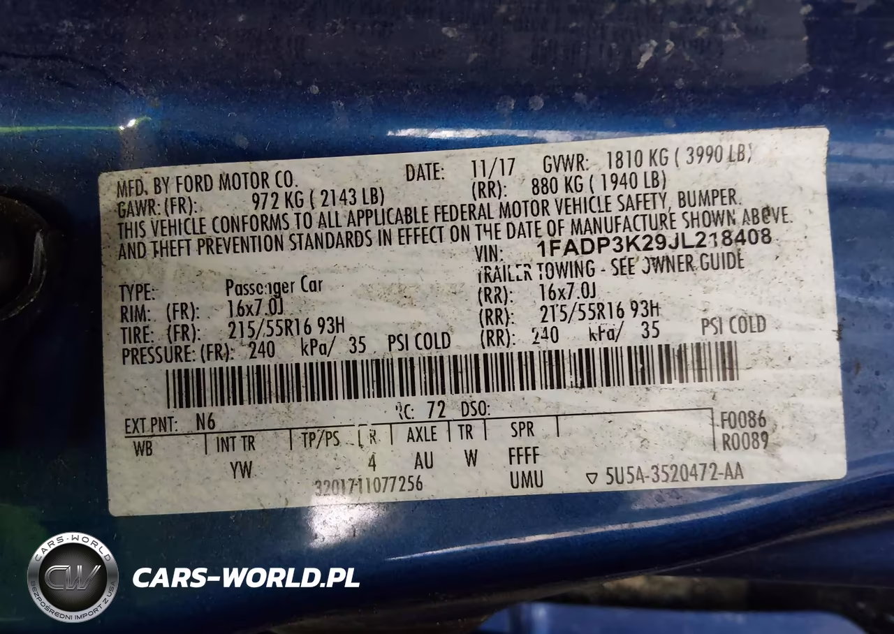 2018 Ford Focus Se VIN:1FADP3K29JL218408 - 9