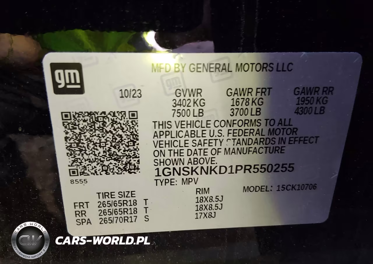 2023 Chevrolet Tahoe 4Wd Lt VIN:1GNSKNKD1PR550255 - 9