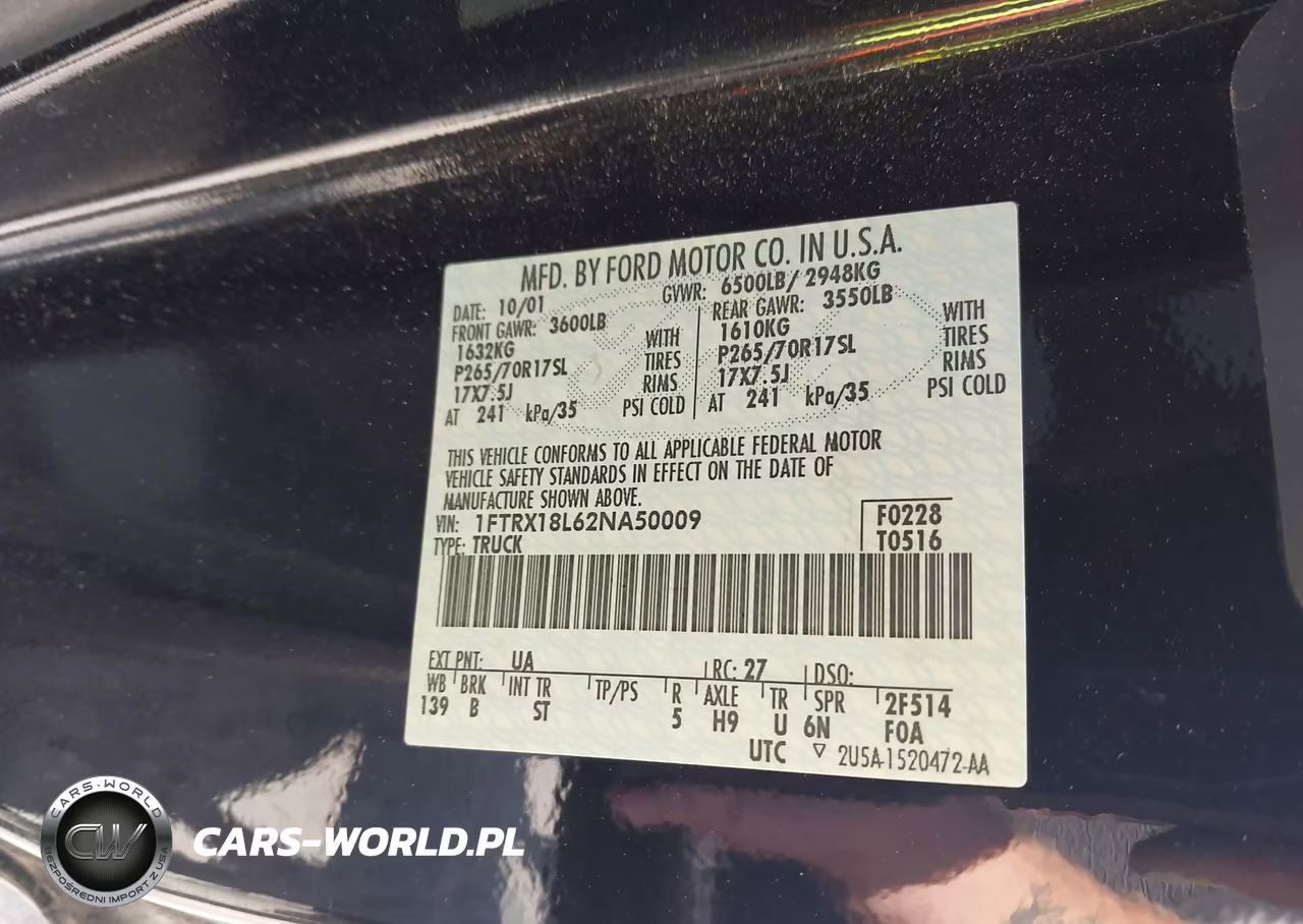 2002 Ford F-150 Lariat-Xl-Xlt VIN:1FTRX18L62NA50009 - 9
