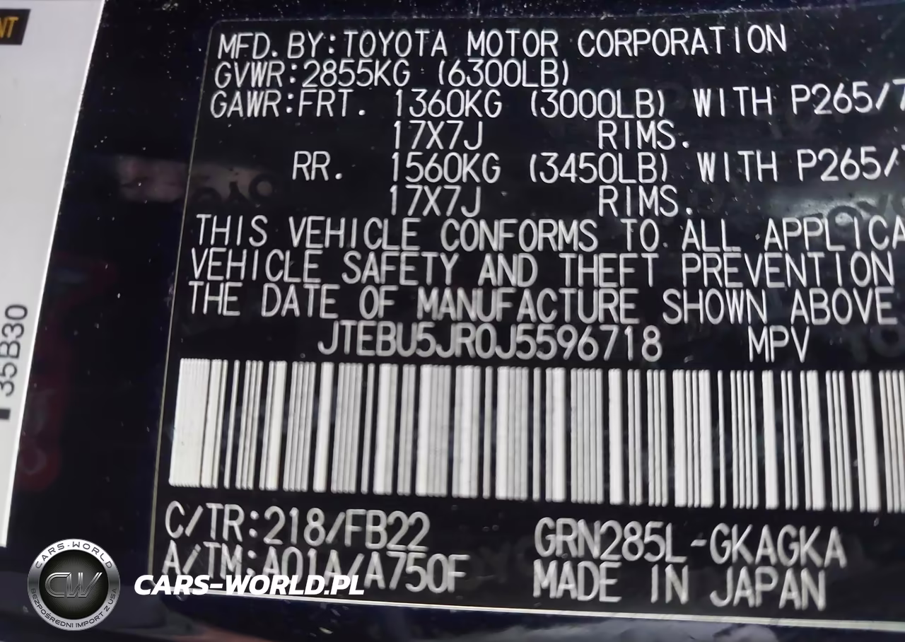 2018 Toyota 4Runner Sr5 VIN:JTEBU5JR0J5596718 - 9
