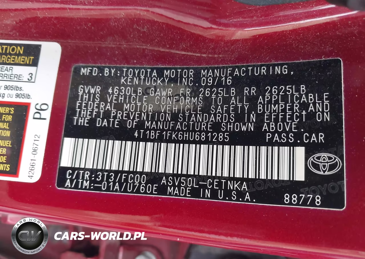 2017 Toyota Camry Le VIN:4T1BF1FK6HU681285 - 9