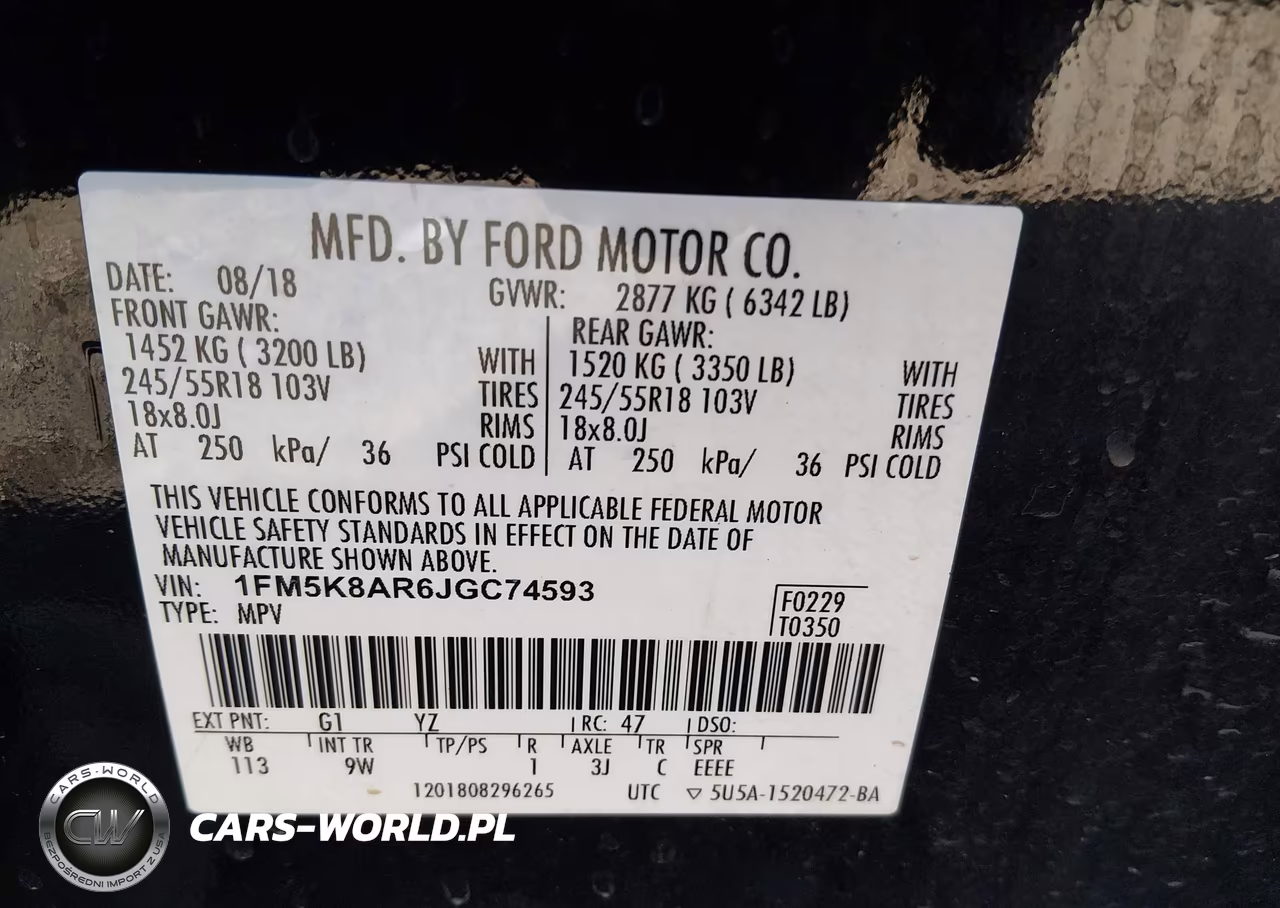 2018 Ford Police Interceptor Utility VIN:1FM5K8AR6JGC74593 - 9