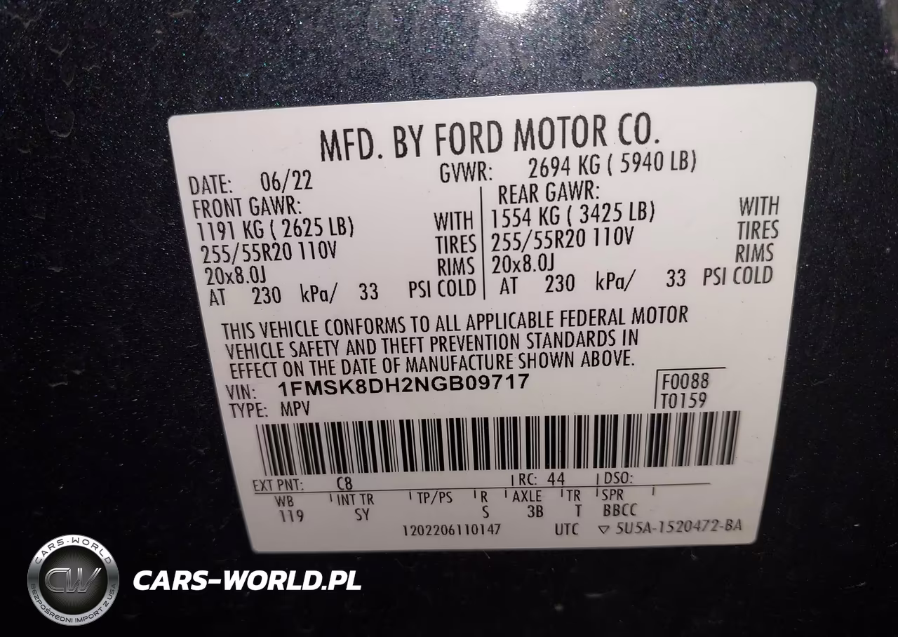 2022 Ford Explorer Xlt VIN:1FMSK8DH2NGB09717 - 9