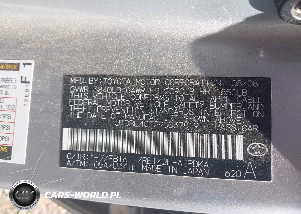 2009 Toyota Corolla Le VIN:JTDBL40E29J037819 - 9