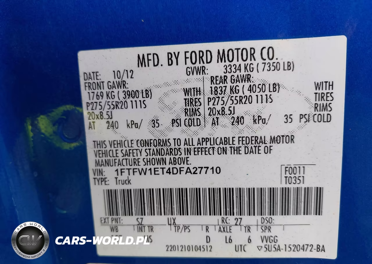 2013 Ford F-150 Xlt VIN:1FTFW1ET4DFA27710 - 9