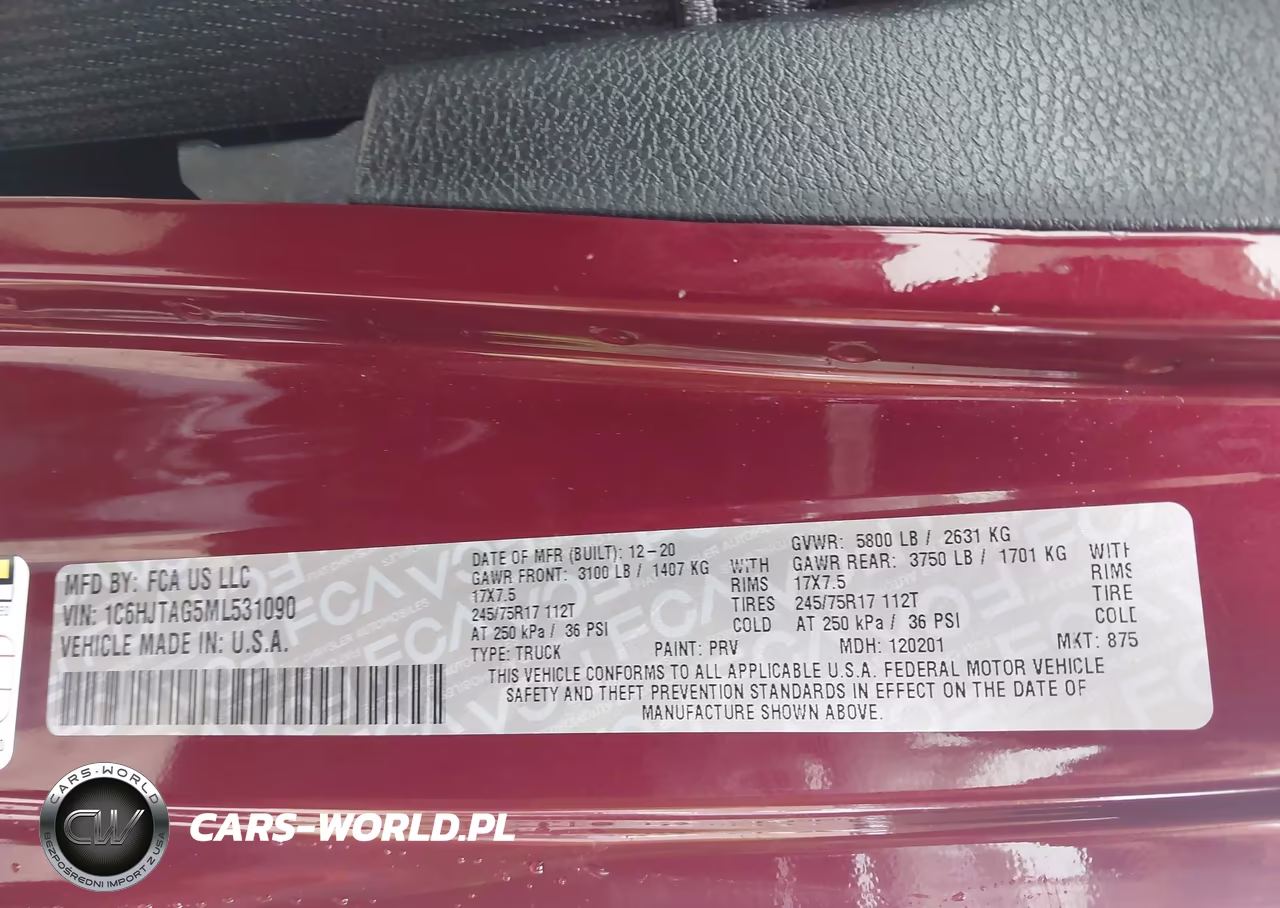 2021 Jeep Gladiator Sport S VIN:1C6HJTAG5ML531090 - 9