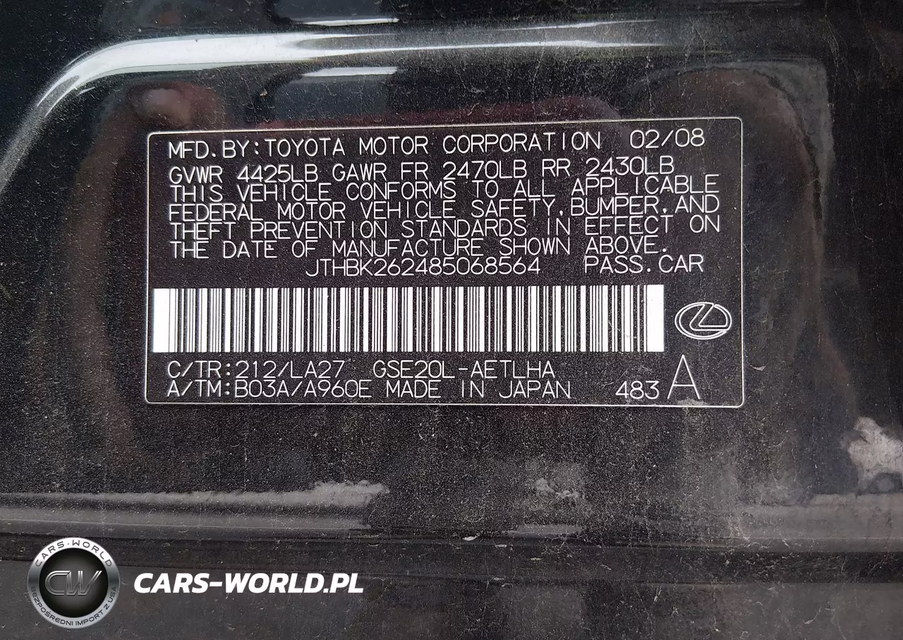 2008 Lexus Is 250 VIN:JTHBK262485068564 - 9