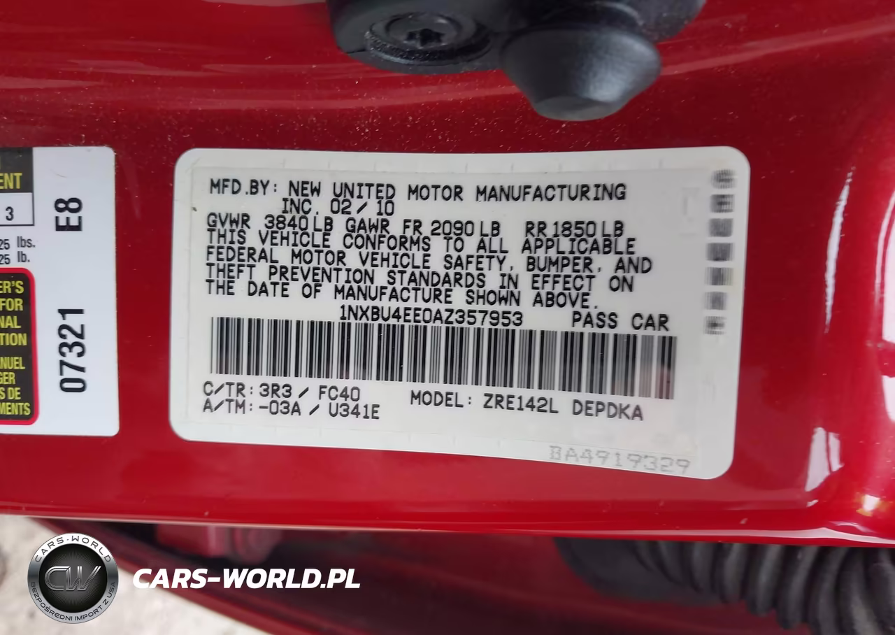 2010 Toyota Corolla Le VIN:1NXBU4EE0AZ357953 - 9