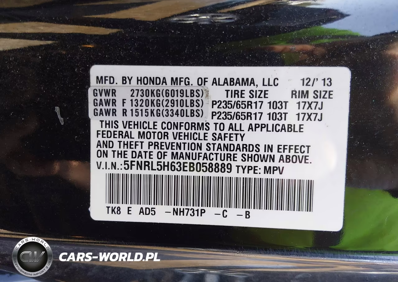 2014 Honda Odyssey Ex-L VIN:5FNRL5H63EB058889 - 9