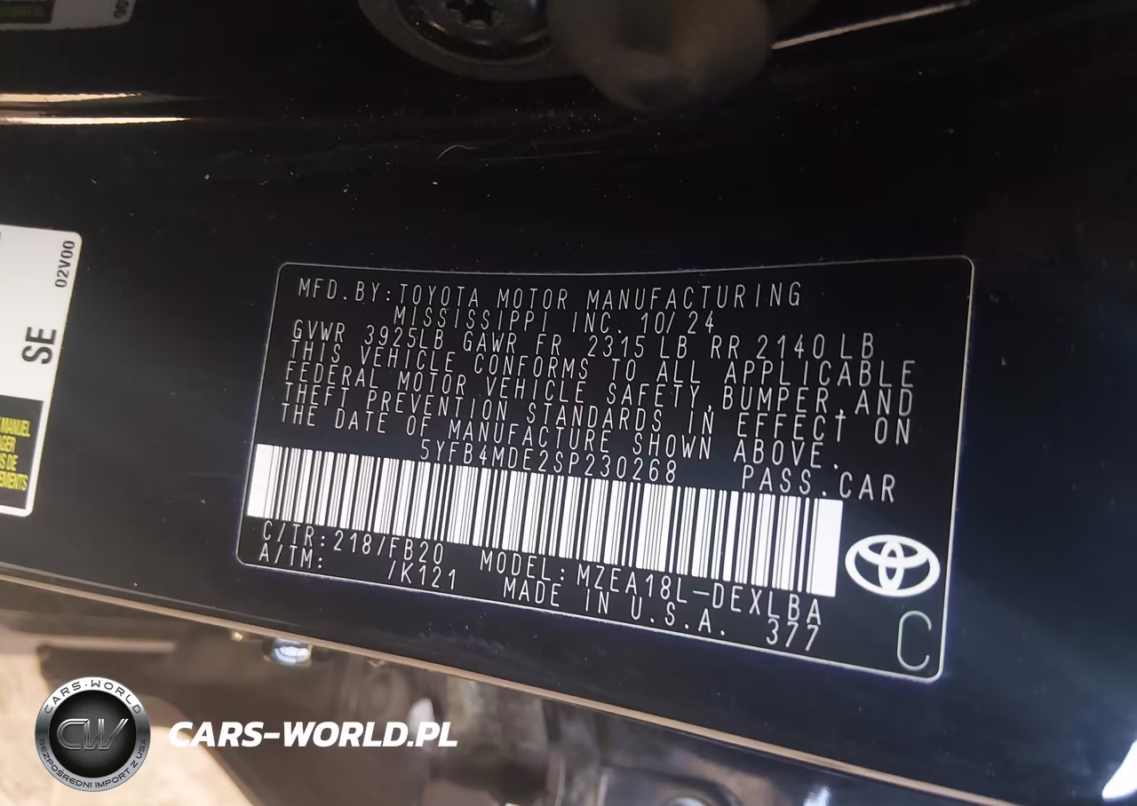 2025 Toyota Corolla Le VIN:5YFB4MDE2SP230268 - 9
